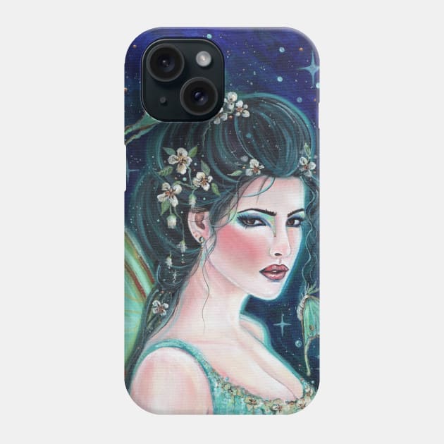 Luna fairy with Luna moths by Renee Lavoie Phone Case by ReneeLLavoie