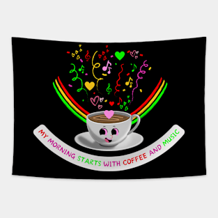 Coffee and music Tapestry