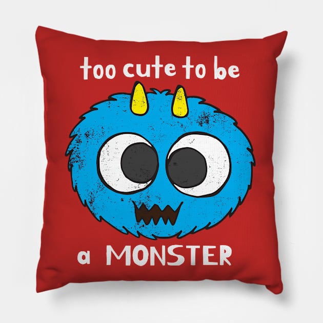 To Cute To Be A Monster Pillow by Mako Design 