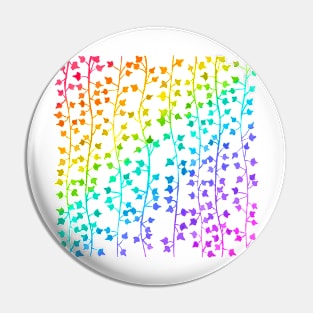 Watercolor Rainbow Gradient Vines Pattern Pin