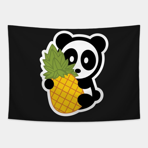 Panda Pineapple Pen Bambu Brand Food Foodie Tropical Dole Plantation Spikey Fresh Sour Sweet Citrus Hawaii Island Tapestry by Bambu