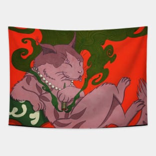 Monmon smoking japan cat Tapestry