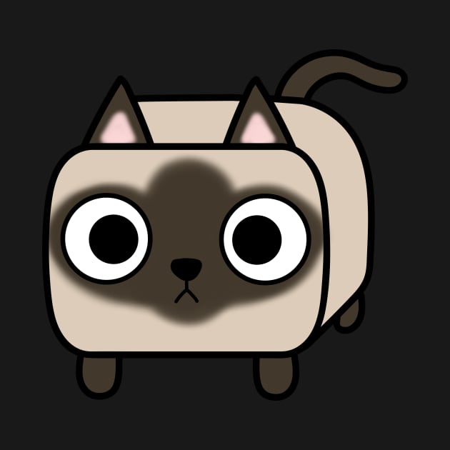 Siamese Kitty Cat Loaf with Crossed Eyes by calidrawsthings