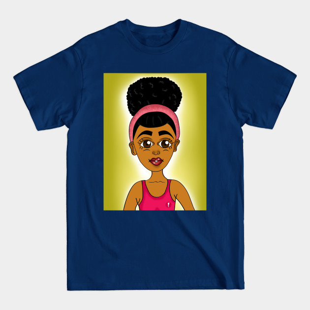 Disover cute black girl digital art with afro - Cute Black Girl - T-Shirt