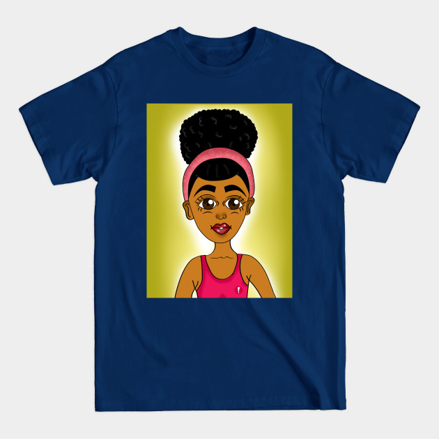 Discover cute black girl digital art with afro - Cute Black Girl - T-Shirt