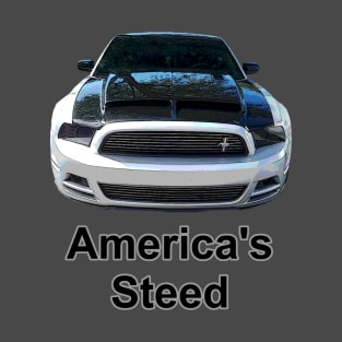 America's Steed, Front View Black Text T-Shirt