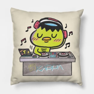 Cute Japanese folklore creature Kappa yokai being DJ Pillow