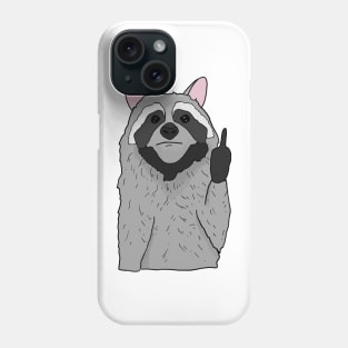 Grumpy Racoon Holding Middle finger funny gift Phone Case