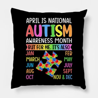 April is National Autism Awareness Month Kids Boy Girl Women Pillow