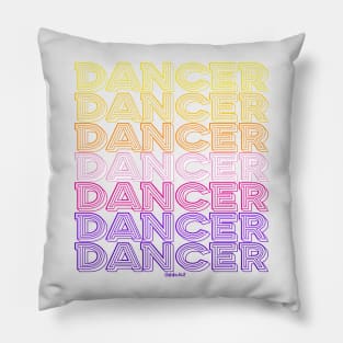 Dancer Repeating Text (Sunset Version) Pillow