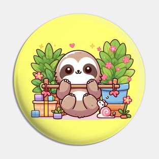 Playful Kawaii Sloth Pin