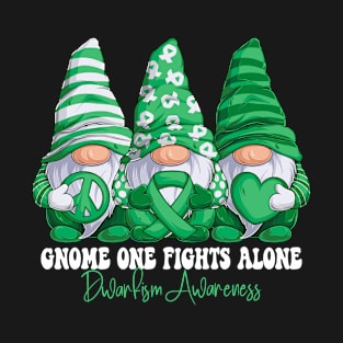 Funny Gnomies Dwarfism Awareness Month Green Ribbon Gift Idea T-Shirt