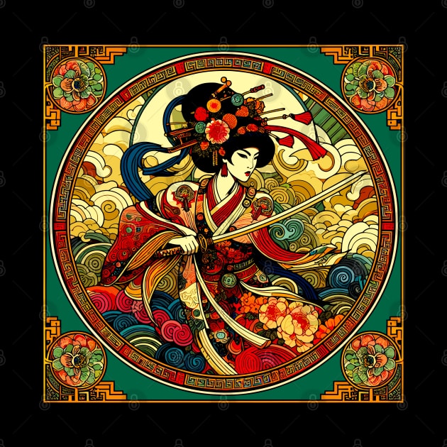 Chinese Woman Swordfighter in Art Deco Style by RCDBerlin