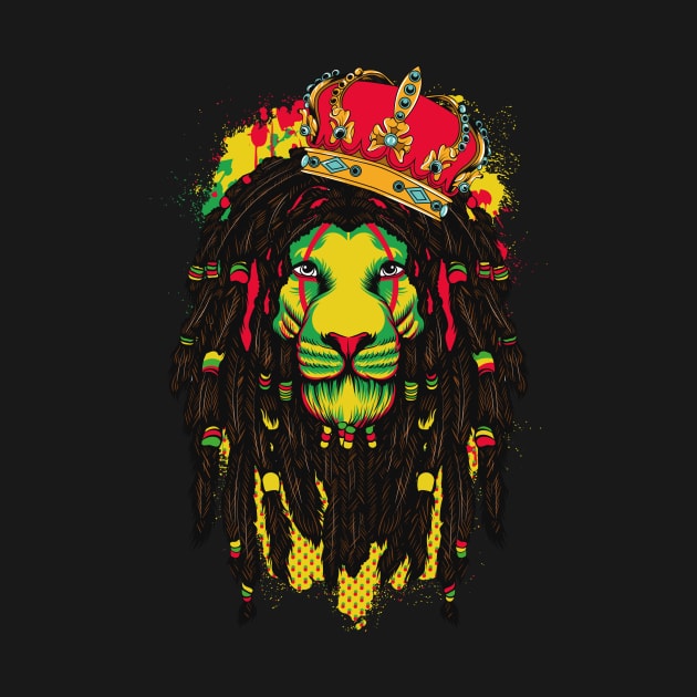 Reggae Music lovers Jamaican royal Lion Gift by Ramadangonim