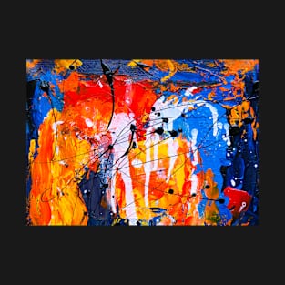 Orange and blue abstract painting T-Shirt