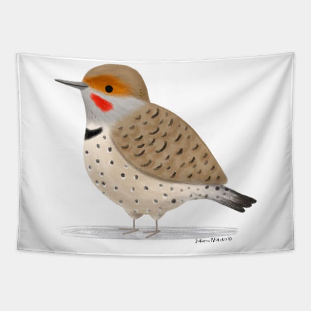 Northern Flicker Bird Tapestry by julianamotzko