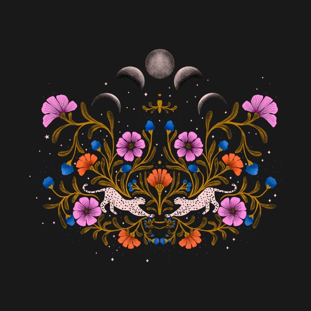 Celestial Bloom: Lunar Phases and Floral Elegance by AKart19