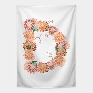 Letter D Floral Tapestry