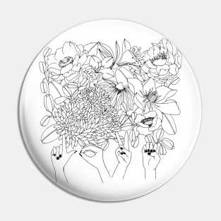 LOVE With Flowers Pin