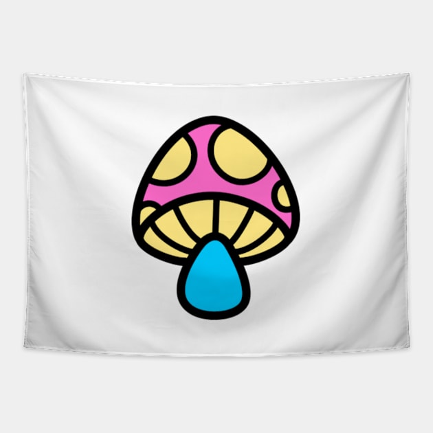 Pansexual/Panromantic Mushroom Discrete Pride Flag Tapestry by JadedOddity