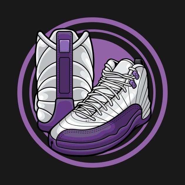 AJ 12 Retro Pro Purple Sneaker by milatees