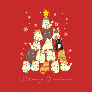 Cats tree, Merry Christmas T-Shirt