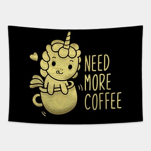 Golden Unicorn Coffee Tapestry