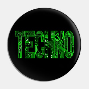 Green Techno Music Lover Circuit Board Pin