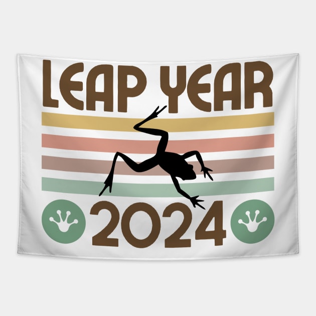 Funny Frog Leap Year 2024 Tapestry by Point Shop