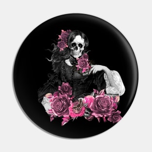 Lady skull, dark, catrina, scheletri amanti, fantastici teschi, ossa, gothic lady Pin