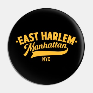 East Harlem Manhattan Minimal Typo Art - T-Shirt & Apparel Design Pin