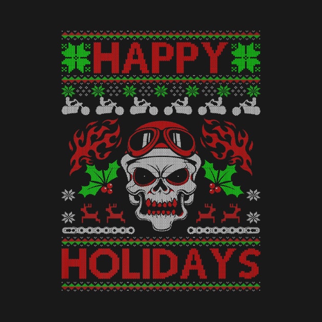 Biker Skull Christmas by Demon Skull