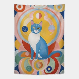 Hilma af Klint's Colorful Cat Dreamscape Tapestry