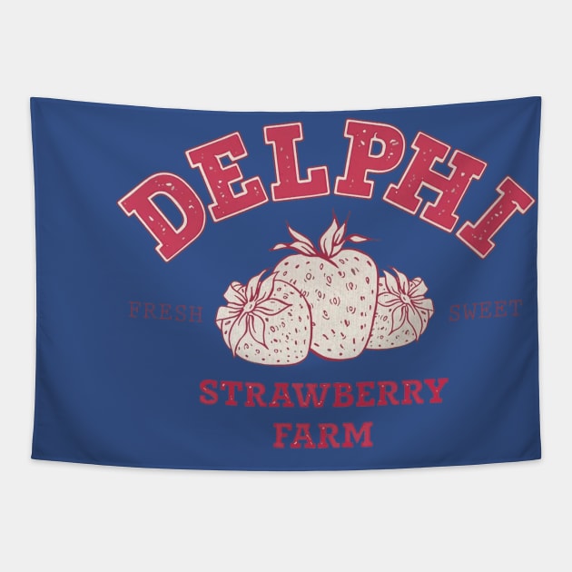 Delphi Strawberry Farm Service Fresh Sweet Percy Tapestry by wizardwenderlust
