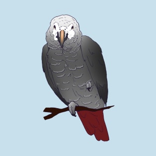 Timneh African Grey Parrot Perching on a Branch T-Shirt