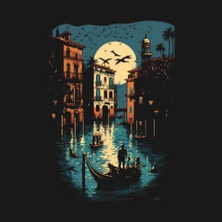 Venice Canal Pixel Art T-Shirt