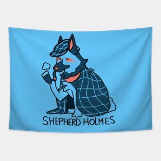 Shepherd Holmes - Blue Dog Literature Pun Tapestry