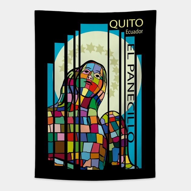 Virgen del Panecillo Quito Tapestry by leeloolook