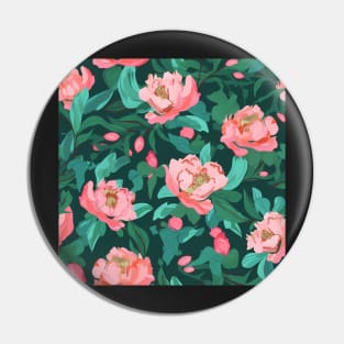 Green FLoral Print Pin