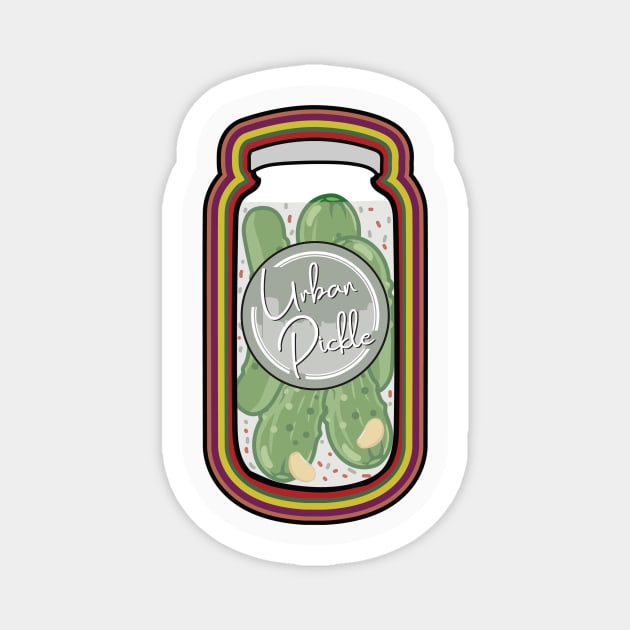 Kickin Dill Pickle Jar Magnet by Urban Pickle Apparel