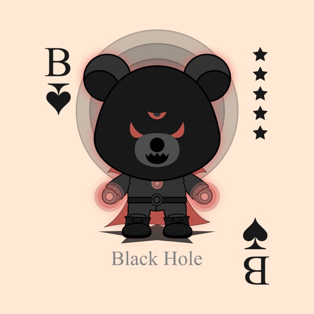 Black Hole Evil bear holding cosmic power cute scary cool halloween card Nightmare by ACDC Animal Cool Dark Cute