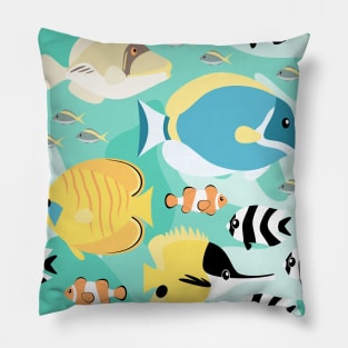 Coral reef fishes swimming Pillow