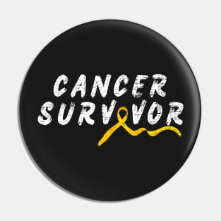 Childhood Cancer Survivor Yellow Ribbon Awareness Support Pin