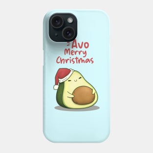 Cute Avo Merry Christmas Avocado in Santa Hat Phone Case