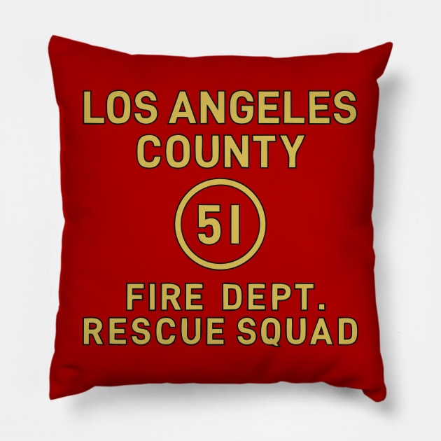 51 Fire Department Pillow by A-team