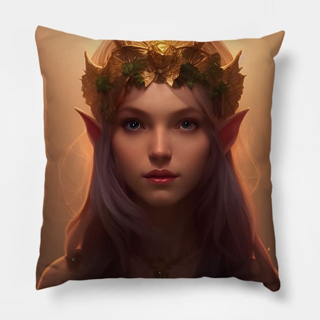 Cute Fantasy Elf Princess Pillow by PrancingPeekees