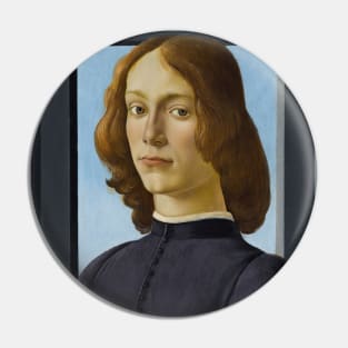 Portrait of a Young Man Holding a Roundel by Sandro Botticelli Pin