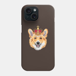 Pembroke Welsh corgi in gold crown Phone Case