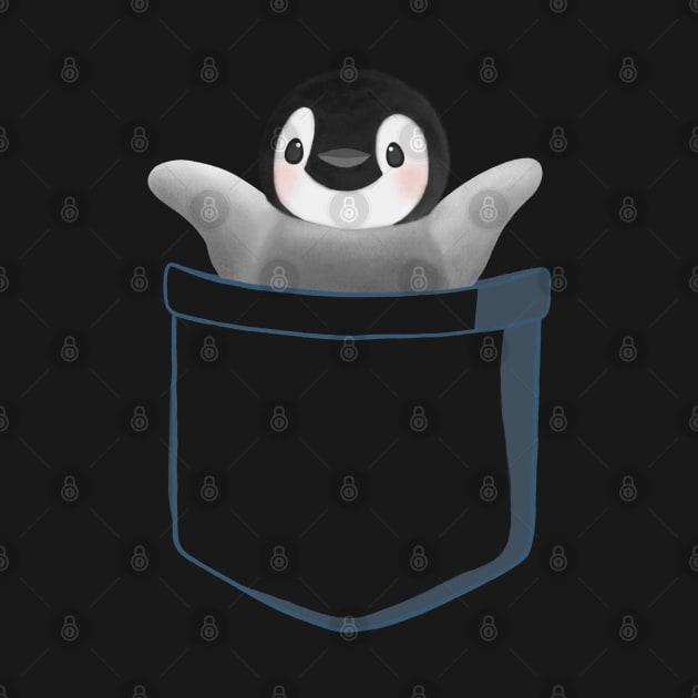 Tiny Penguin In Fake Pocket by awesomesaucebysandy