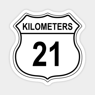 21 Kilometer US Highway Sign Magnet